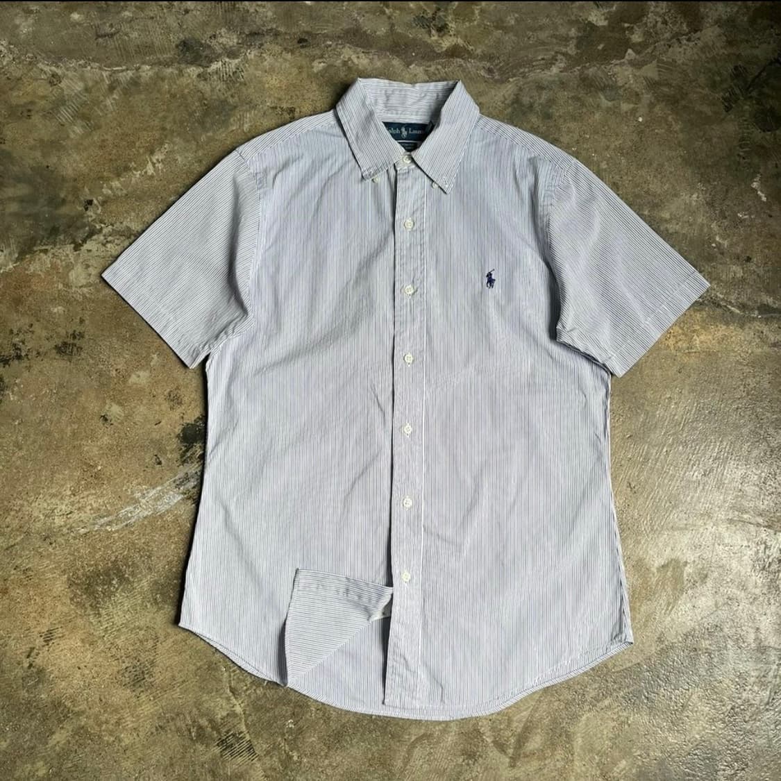 (정품) 폴로 파랑 스트라이프 반팔셔츠 상품이미지1