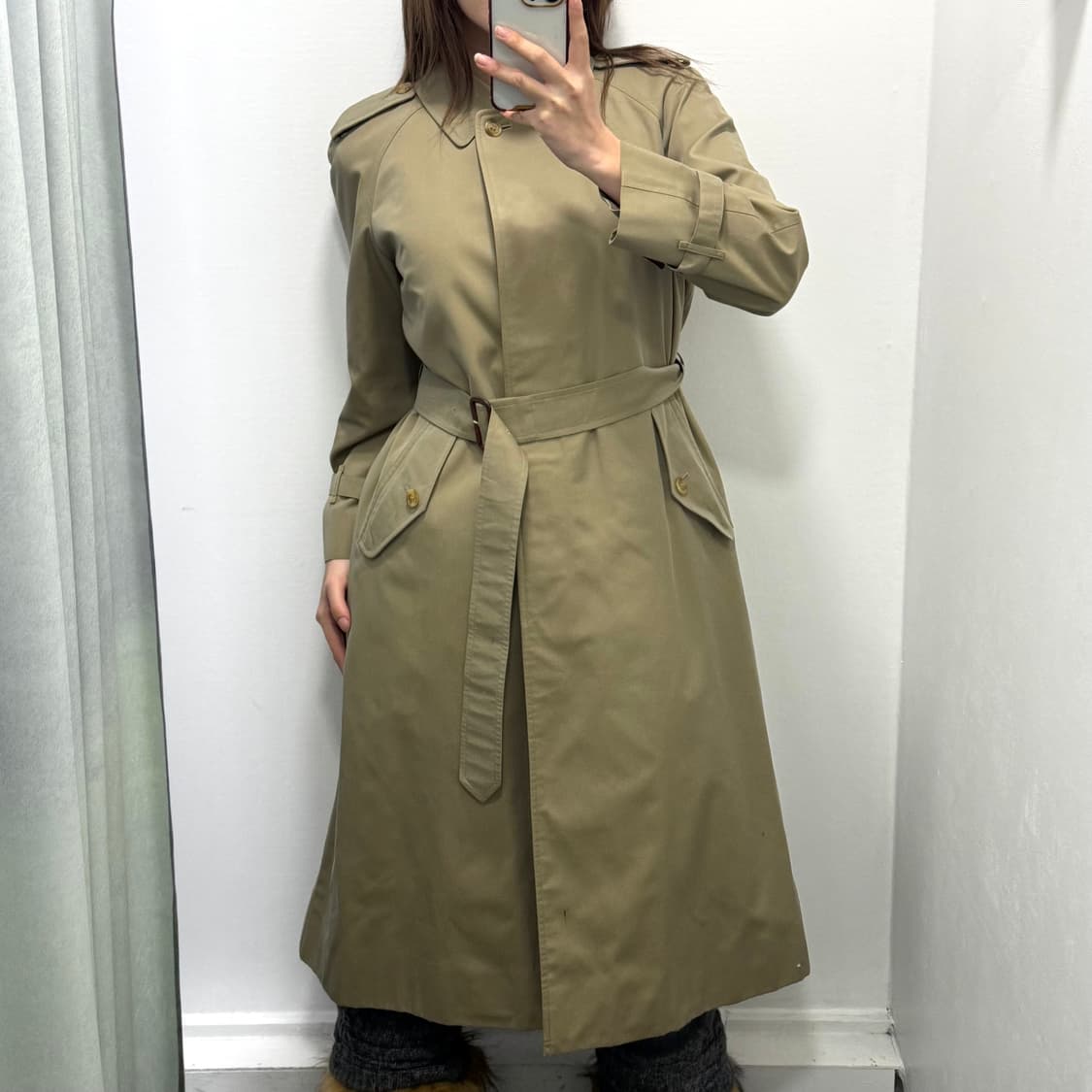 버버리 베이지 트렌치 롱코트 상품이미지4