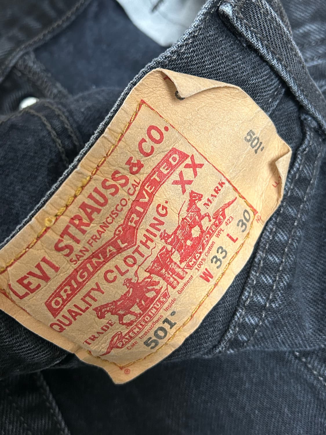 리바이스 00s 501xx 블랙 데님팬츠 W33 L30 상품이미지4