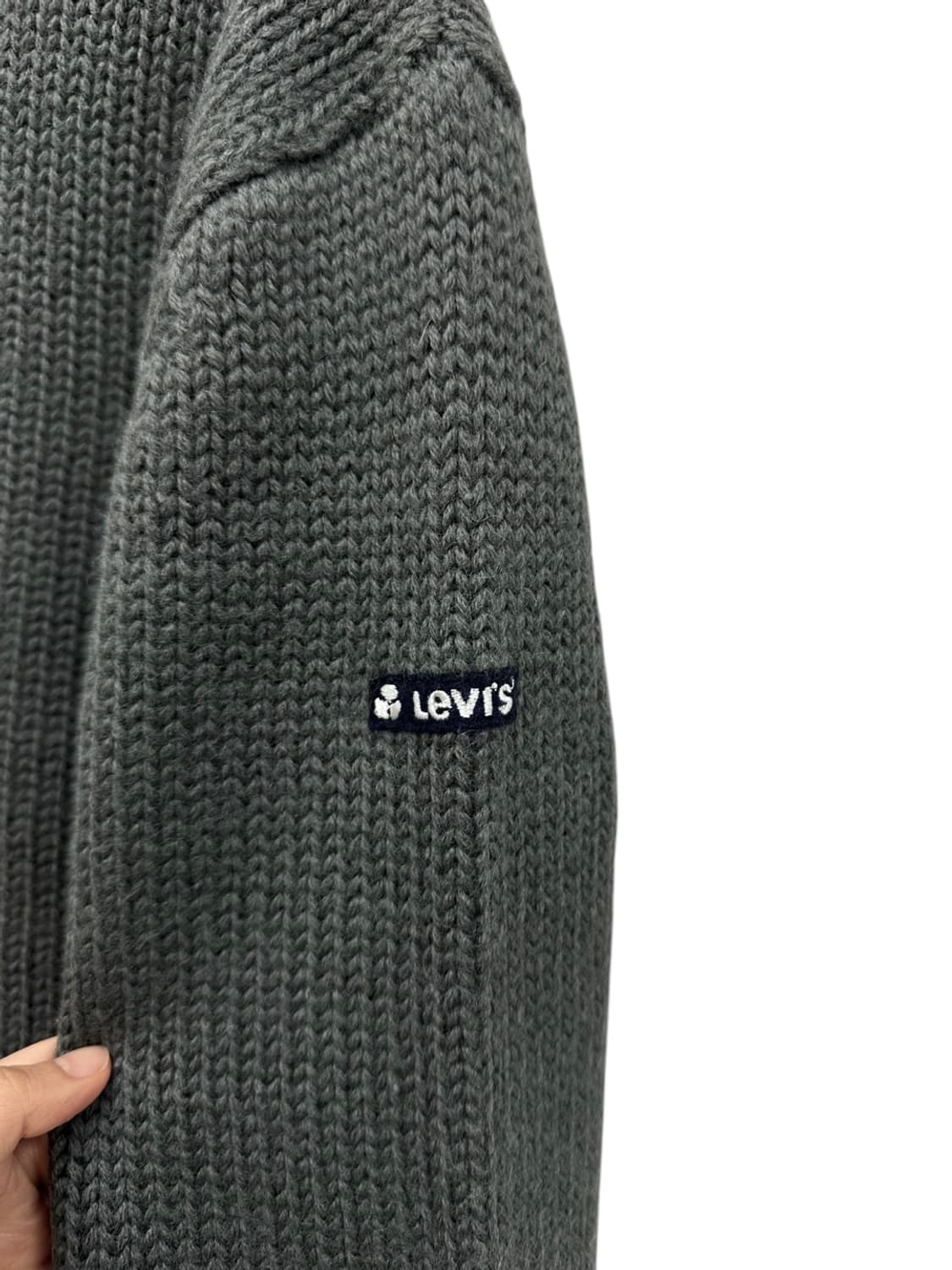 리바이스 울 꽈배기 니트 카키그레이 (XL) 상품이미지4