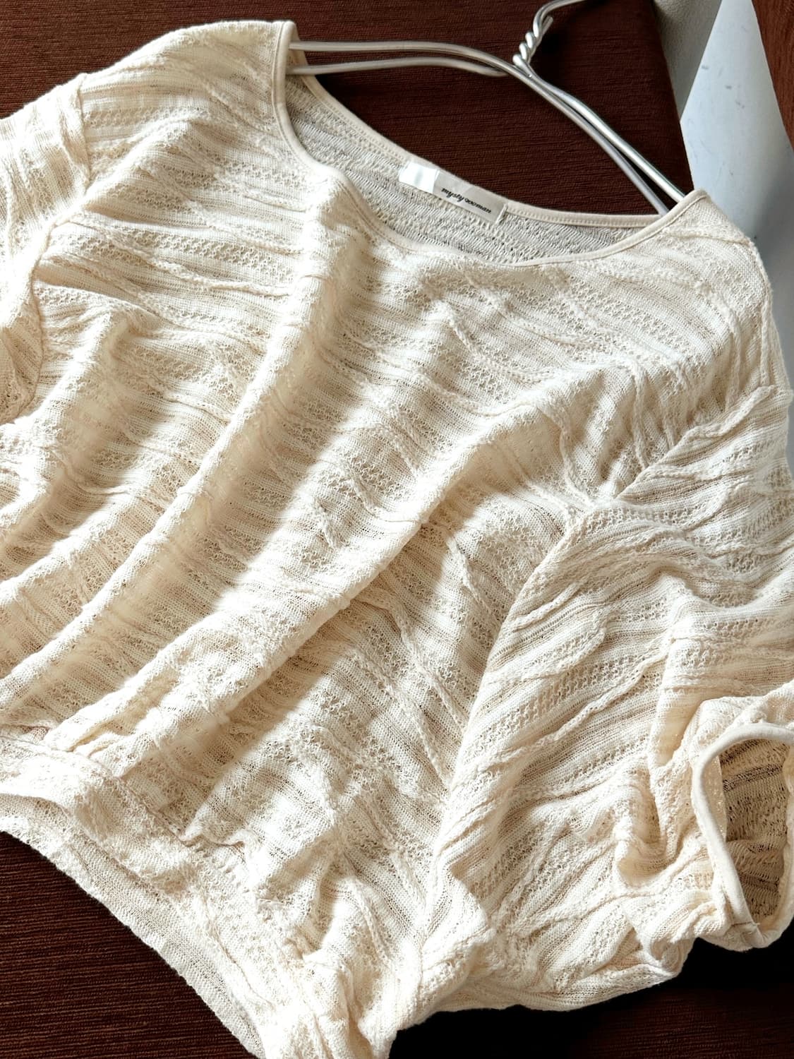 Loose gauge knit fabric wide top 상품이미지2