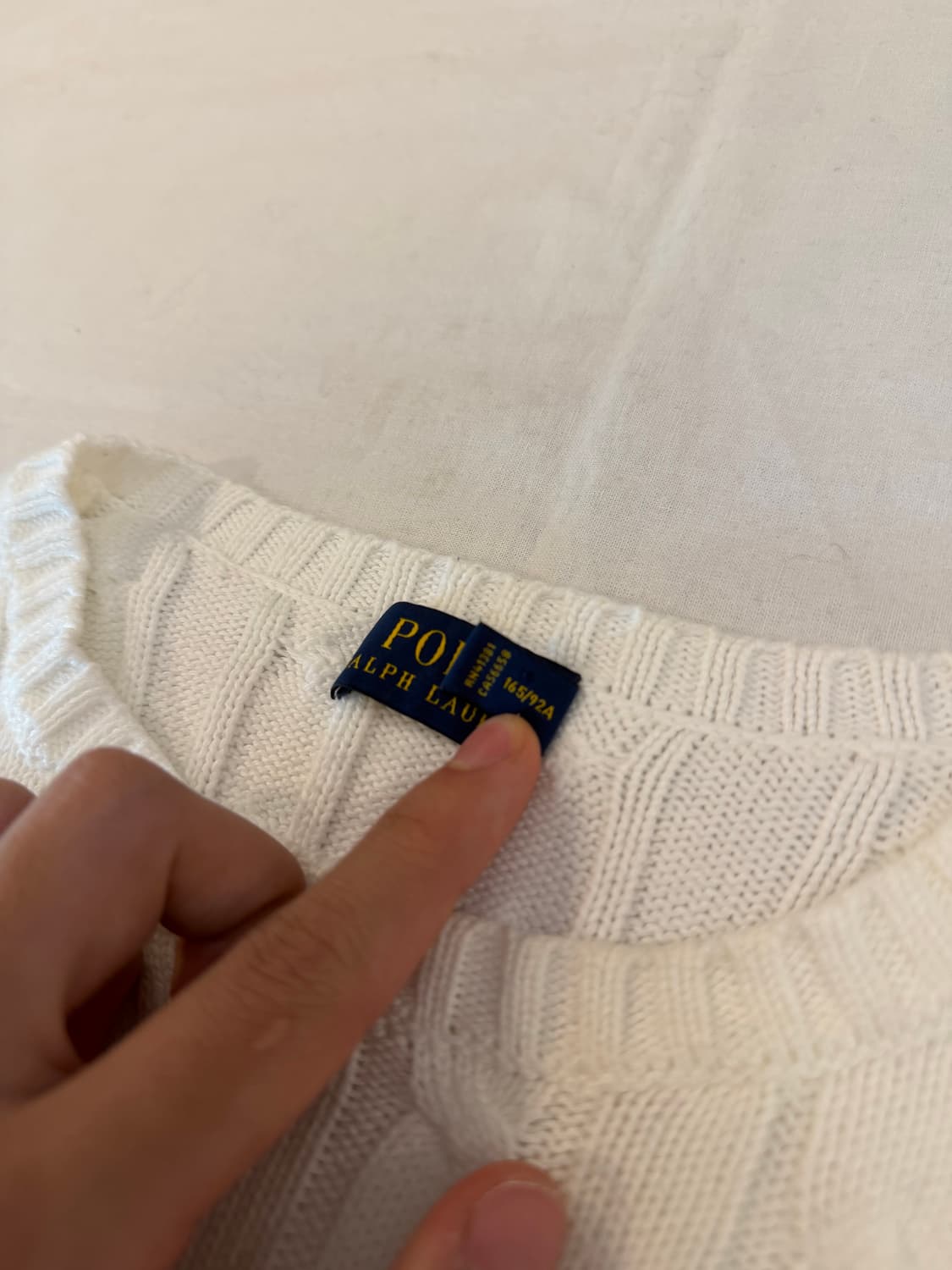 폴로 랄프로렌 꽈배기 케이블 니트 화이 상품이미지4