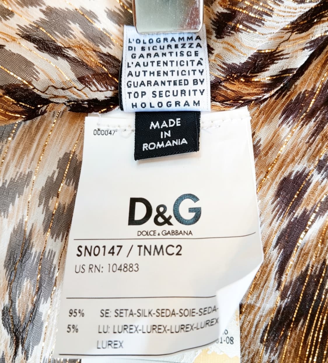 돌체앤가바나(D&G) 골드 펄 레오파드 리본 스커트 상품이미지9