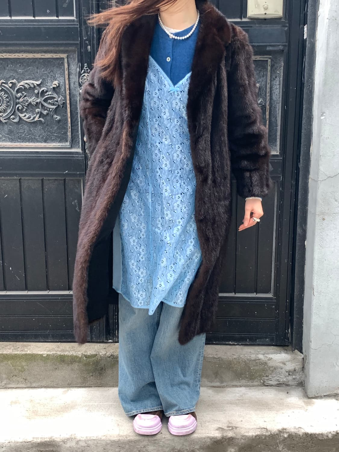 sky blue slip dress 상품이미지2