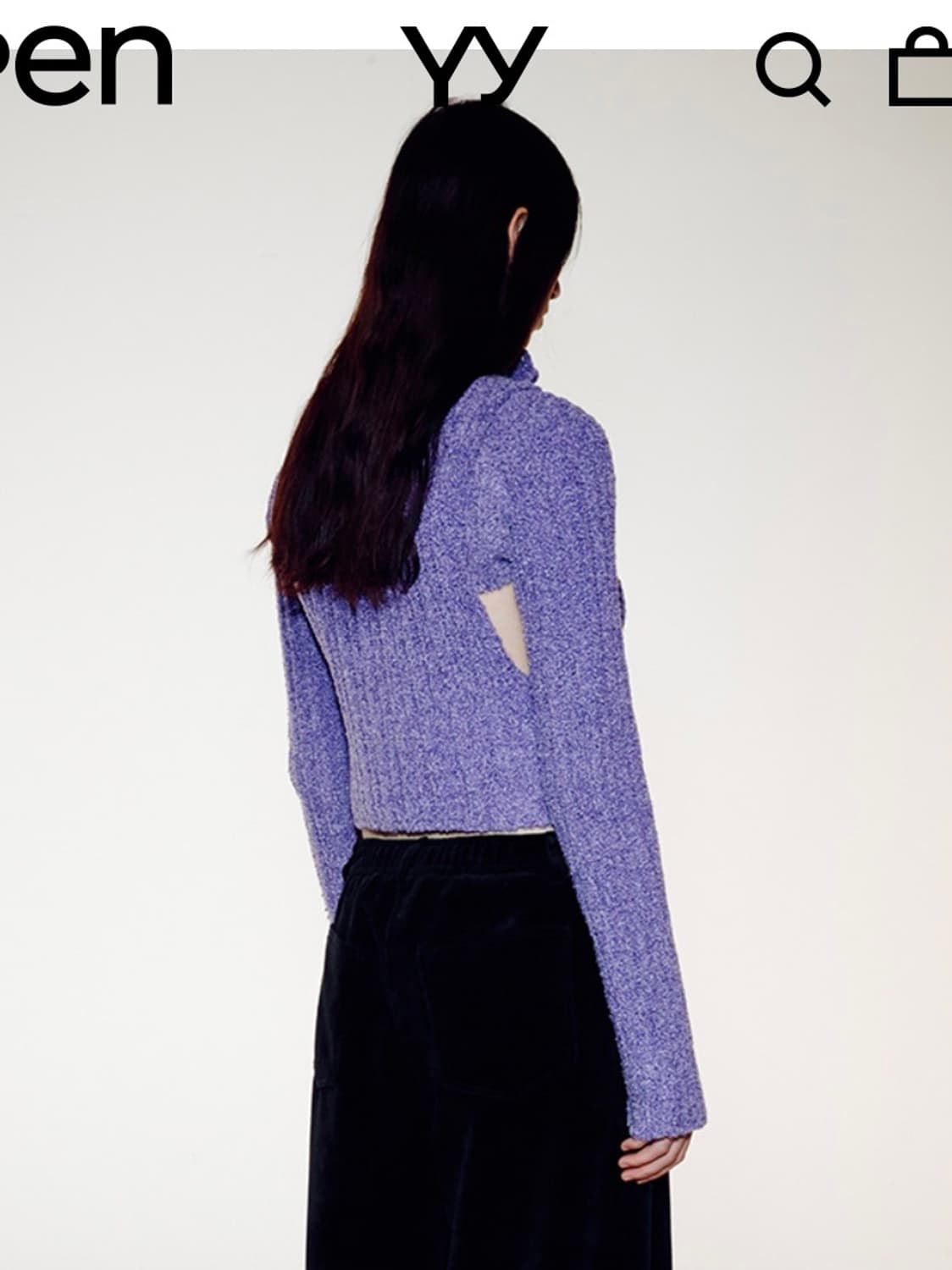 OPEN YY 보라색 니트 집업 베스트 + 볼레로 세트 상품이미지3