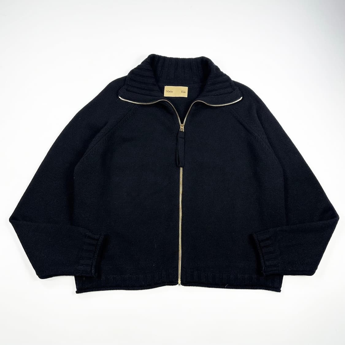 마뗑킴 스펠 백로고 블랙 울 니트 집업 (S 여성추천) 상품이미지2