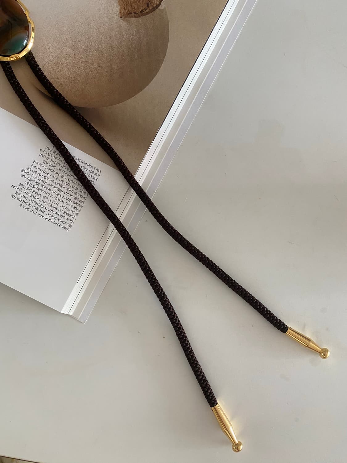 빈티지 아게이트 볼로타이 목걸이 상품이미지3