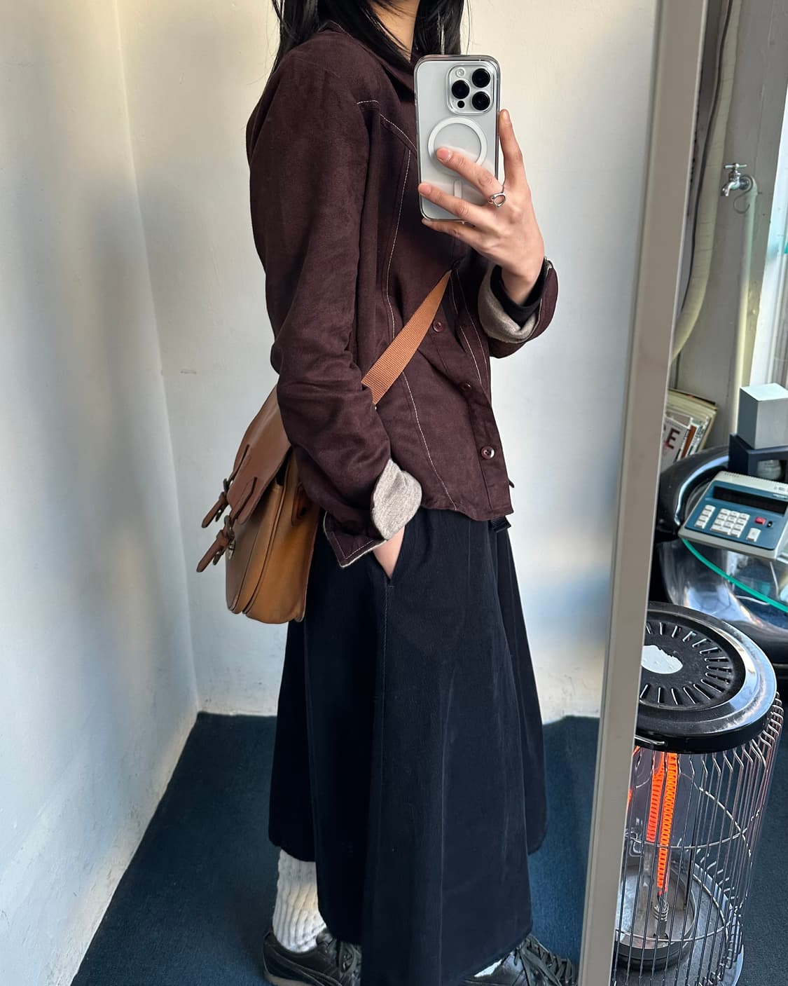 Buckle strap corduroy skirt 상품이미지9