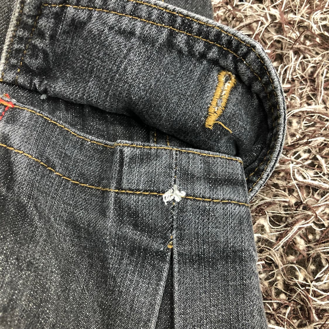 PIKO 블랙 워싱 데님 카고 팬츠 상품이미지4