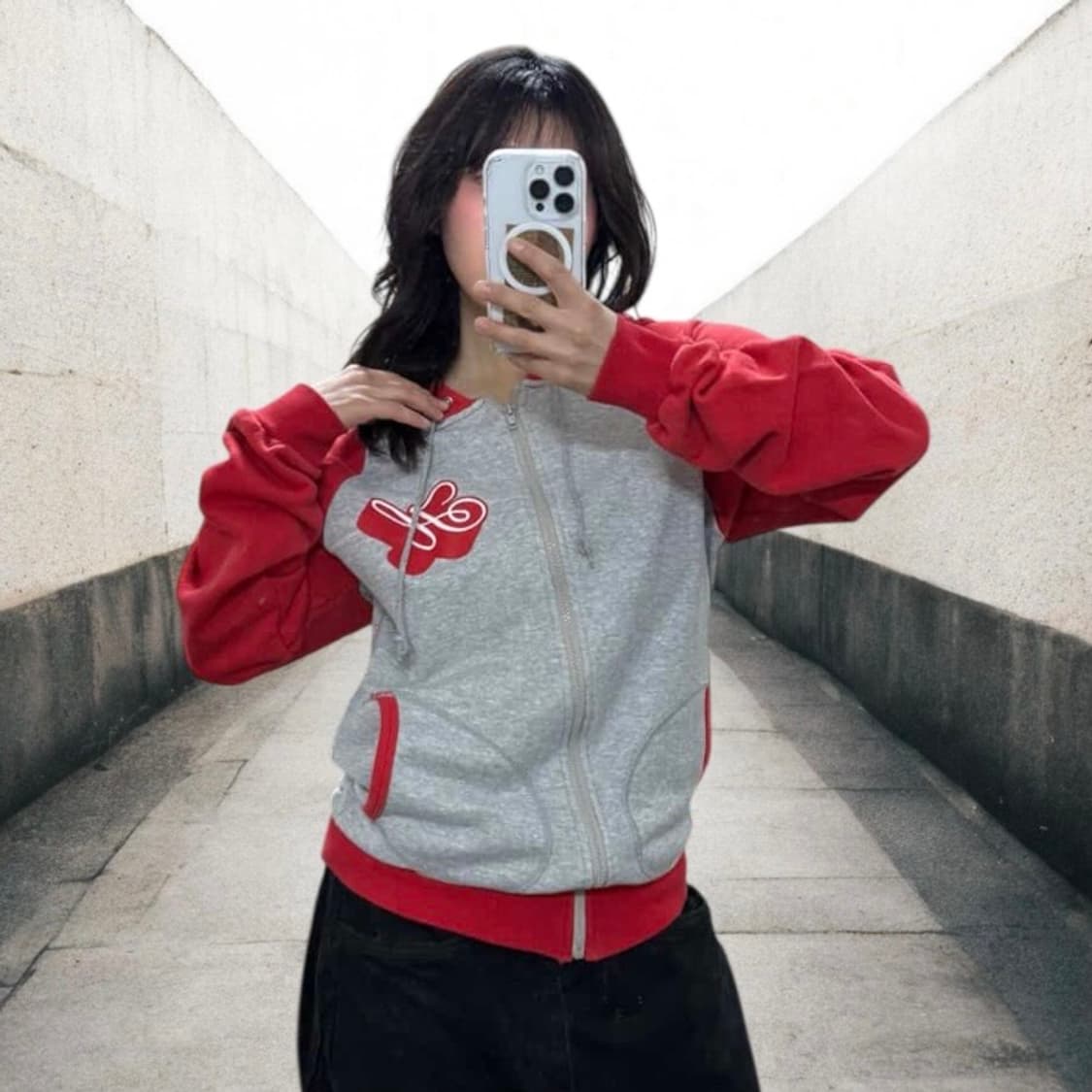 히스테릭 글래머 래글런 빅로고 후드집업 상품이미지2