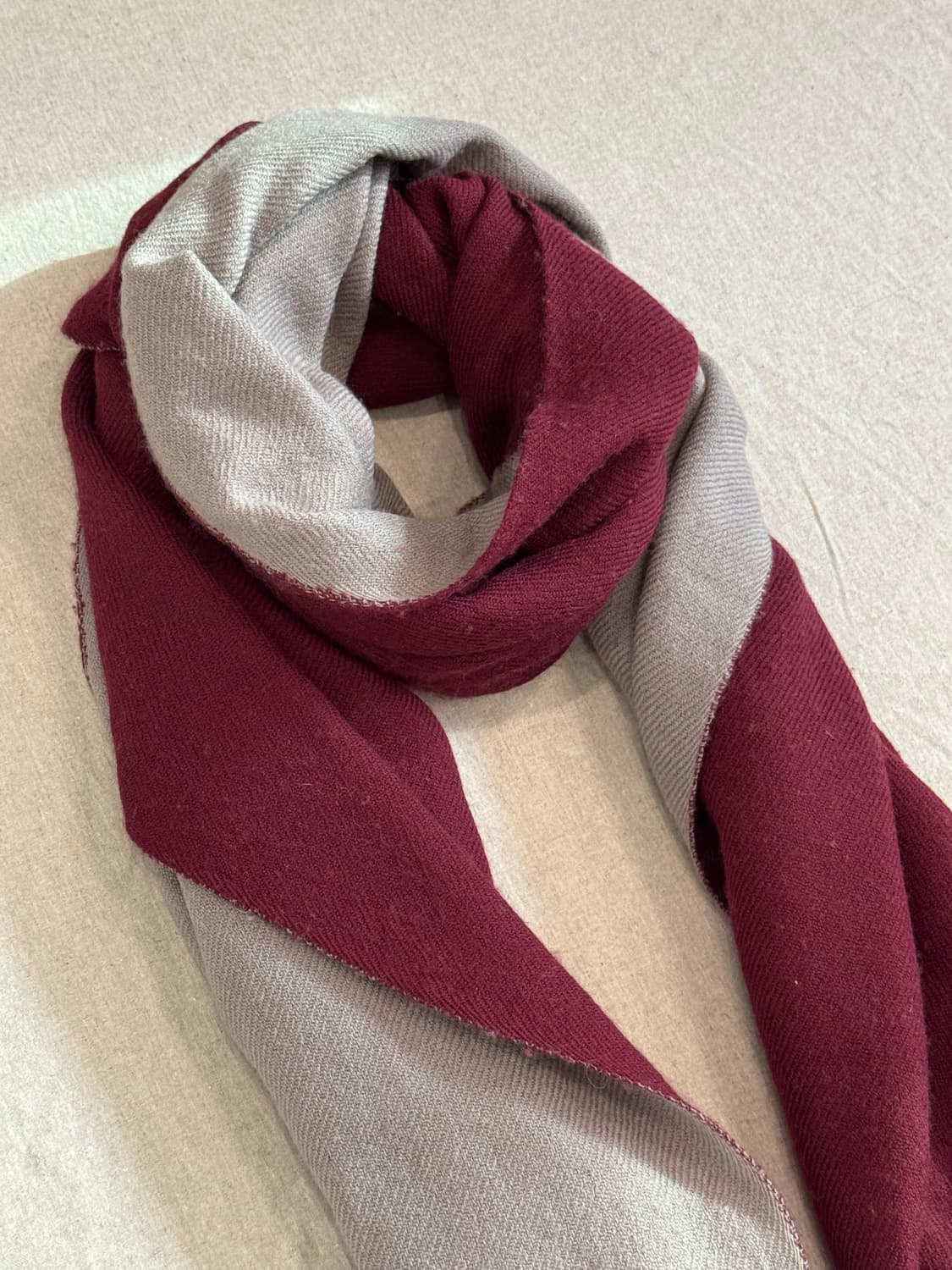 요지야마모토 뿌르옴므 바이컬러 울 머플러 상품이미지3