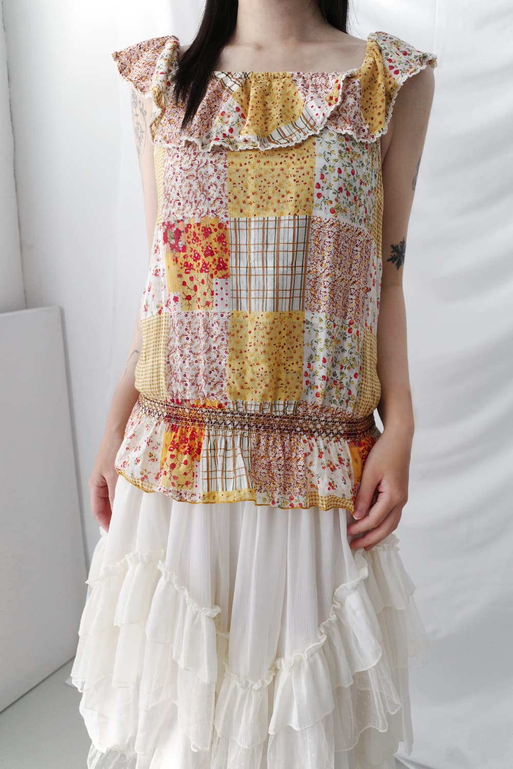 flower off shoulder T 상품이미지5