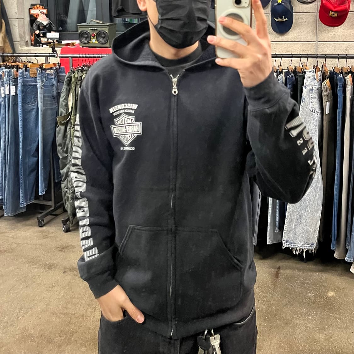 할리데이비슨 프린팅 후드 집업 (105) 상품이미지8