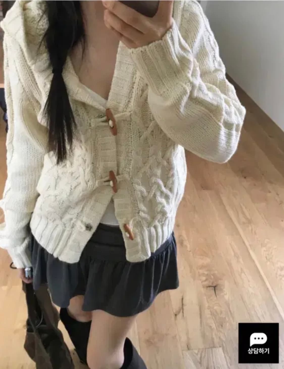 (구매가66000) 아월케비넷 토글 후드 가디건 / 꽈배기 가디건 상품이미지2