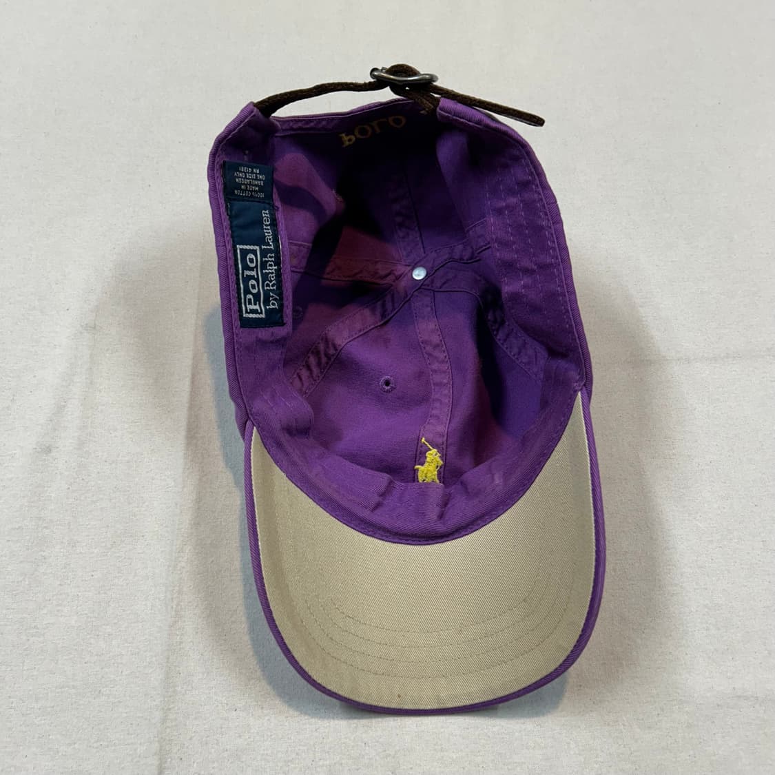 폴로 랄프로렌 보라색 볼캡 모자 가죽스트랩 정품 상품이미지7