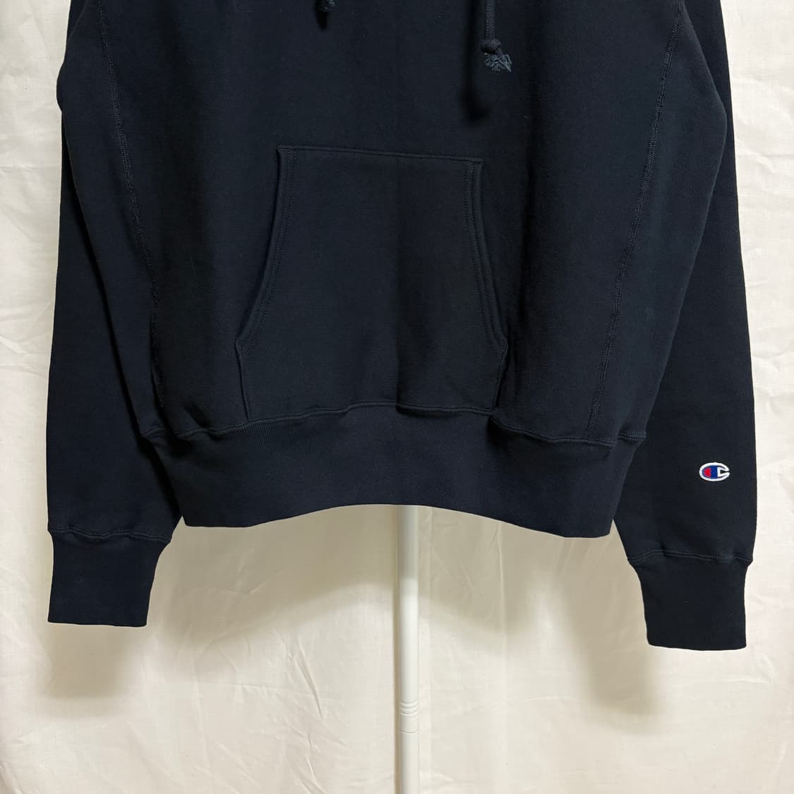 챔피온 리버스위브 USA MADE 레드택 웜업 후드티 / 블랙, L 상품이미지3