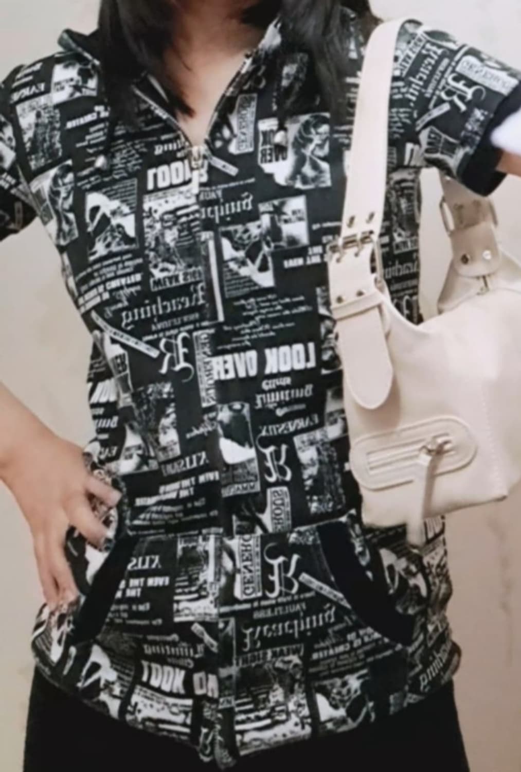 착샷O y2k 펑크 스킨스에피깔 반팔후드집업 원피스 블랙 상품이미지2