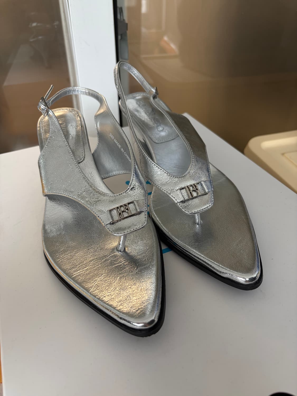 보헤미안서울 플립플랍 레더 힐 실버 245 상품이미지2