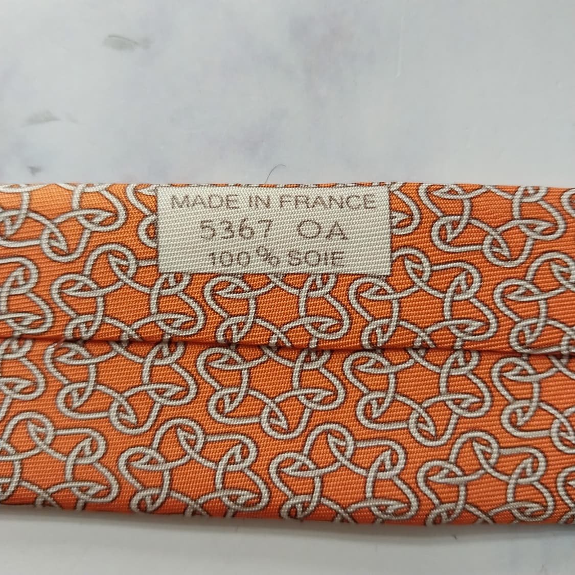에르메스 실크 오렌지 H 패턴 넥타이 9.8cm A+~A등급 K2231
 상품이미지10