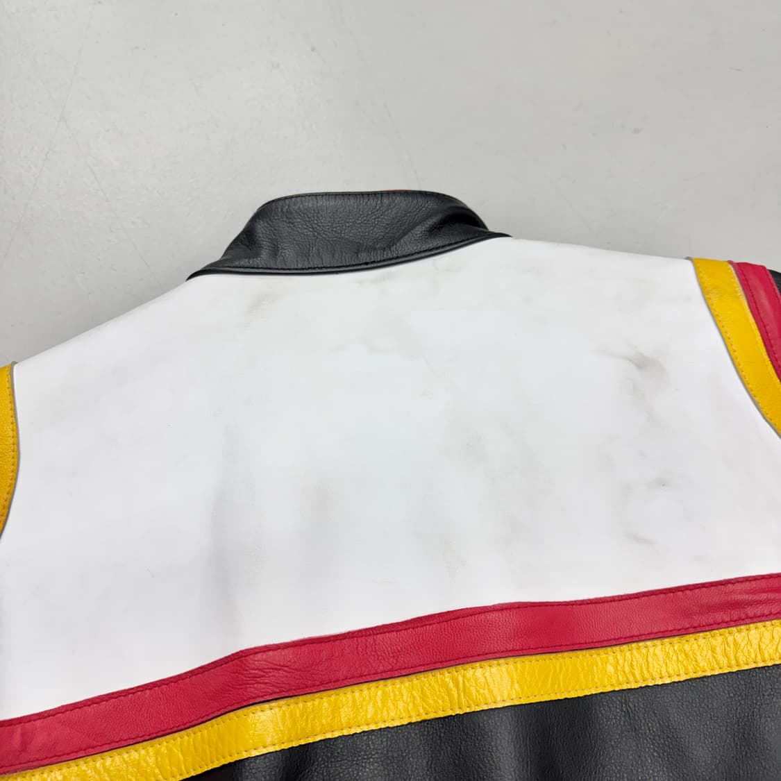 쇼트 카우레더 바이커 레이싱 가죽 자켓 상품이미지7