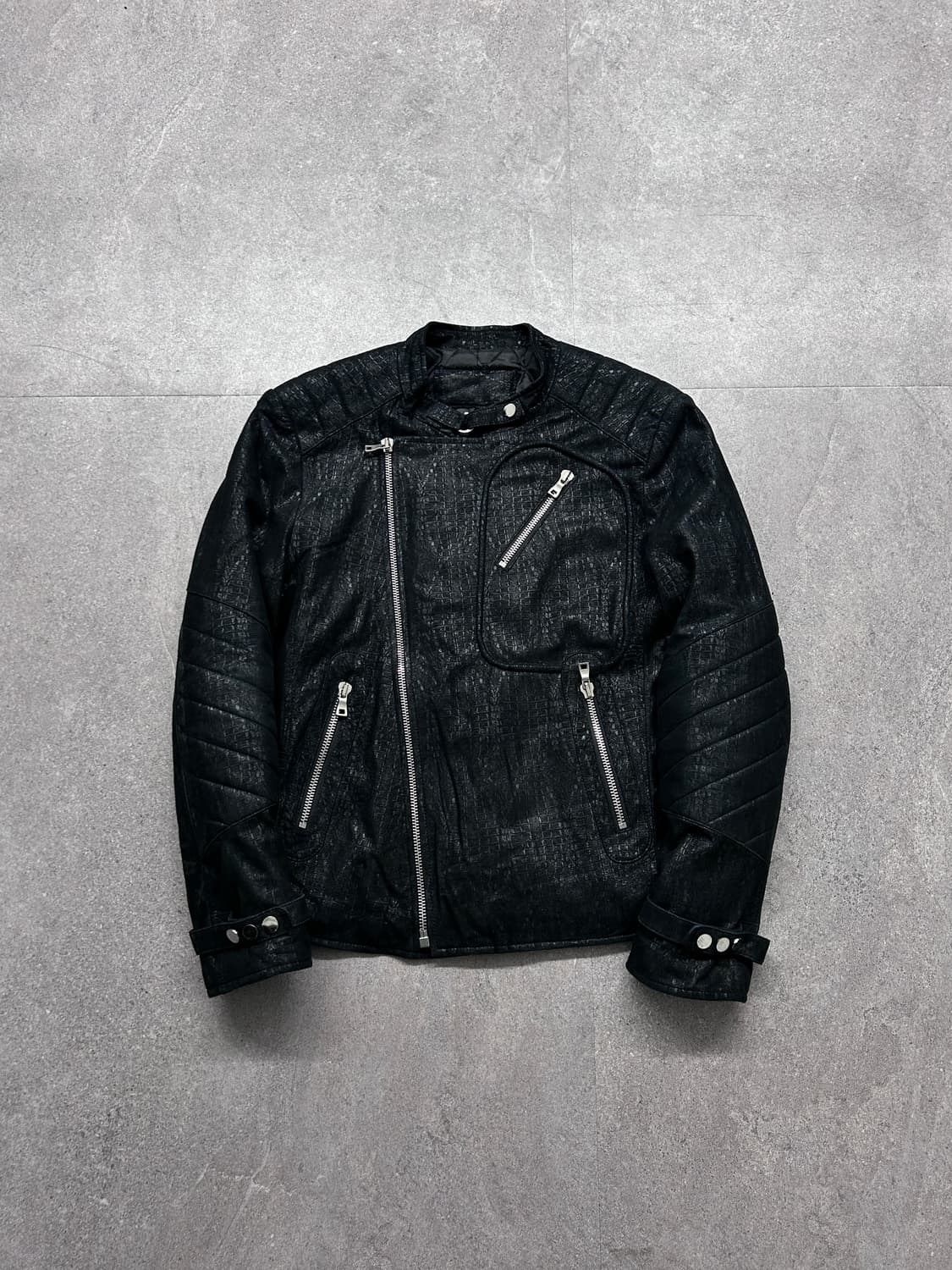 발망 스타일/퀼티드 파이톤 바이커 자켓 상품이미지7