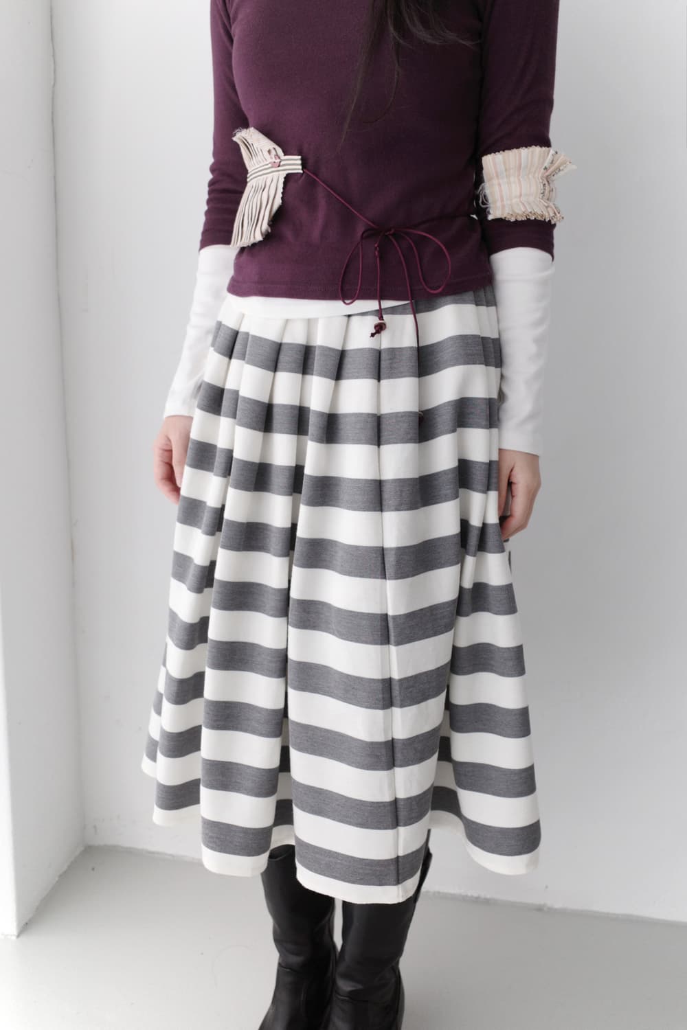 stripe flared skirt  상품이미지2