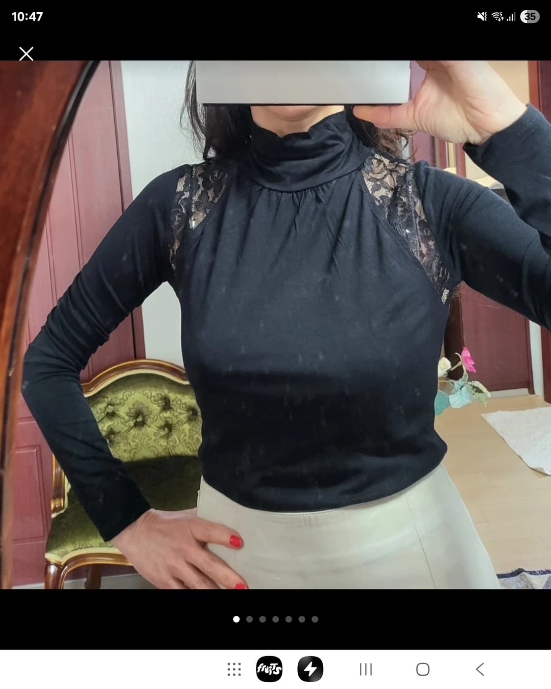 새상 프랑스 모르간 모달 레이스 컷아웃 셔츠  상품이미지1