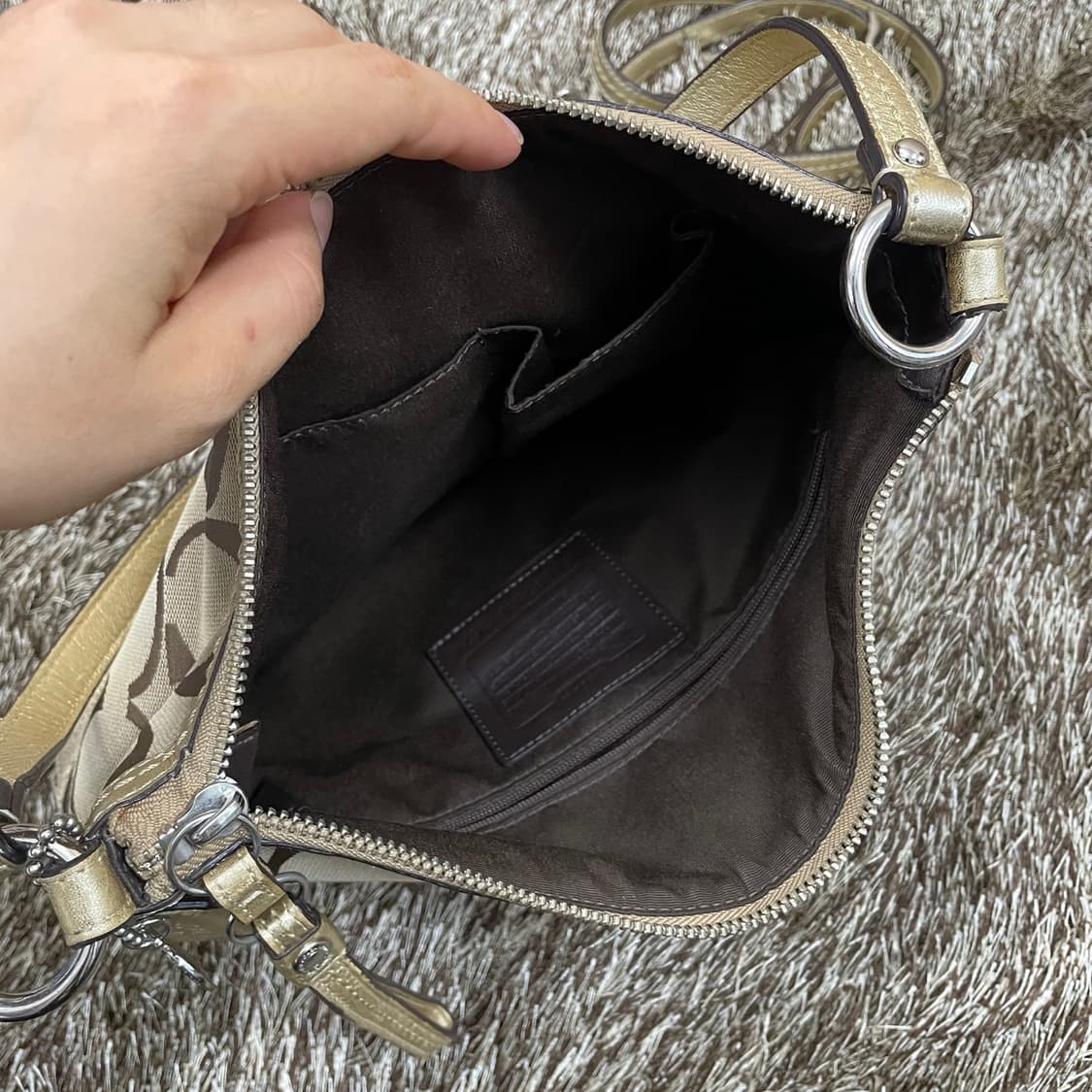 코치 Coach 시그니처 골드 숄더백 크로스백 상품이미지7