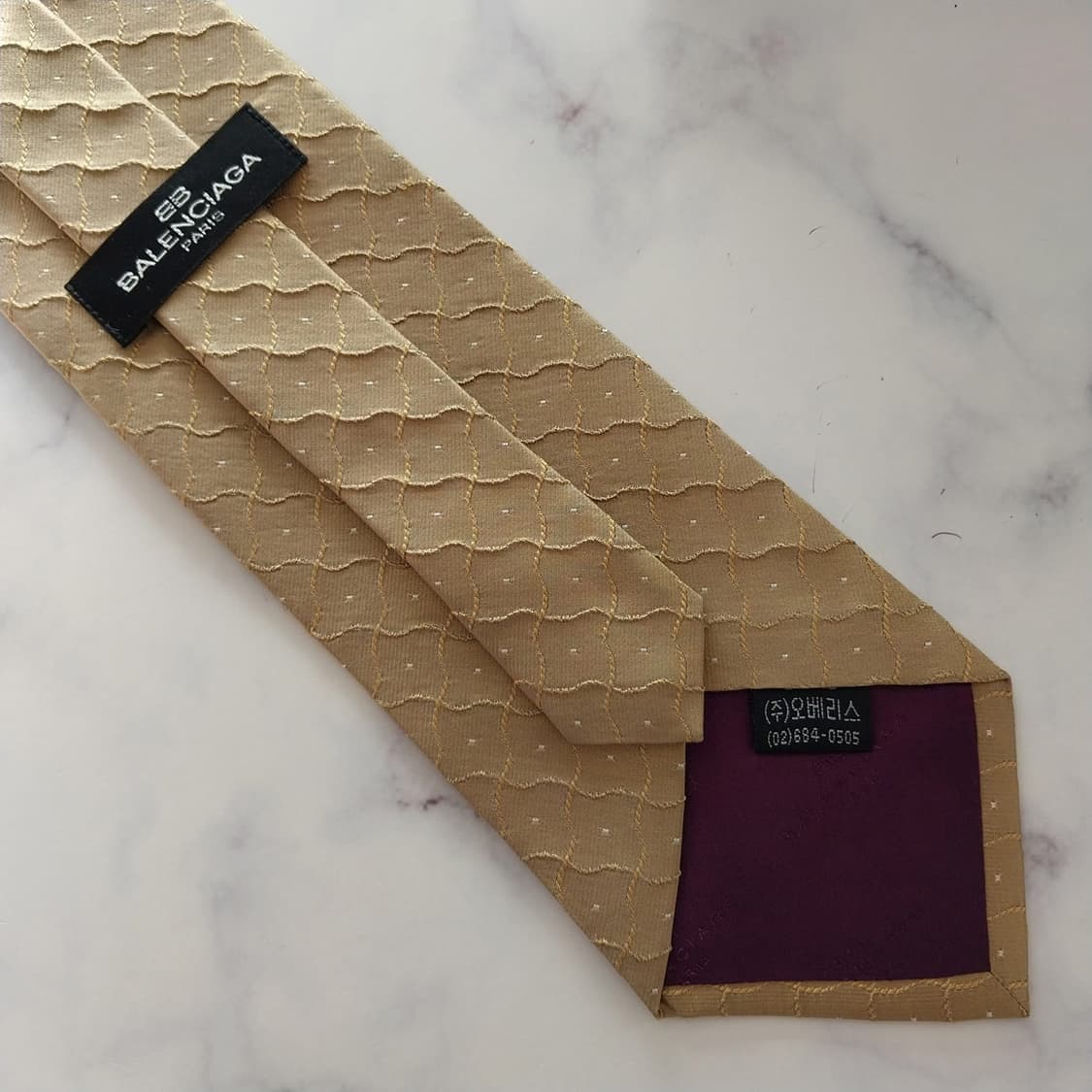 발렌시아가 실크 골드옐로우 자카드 넥타이 9.9cm A+등급 K1347
 상품이미지9