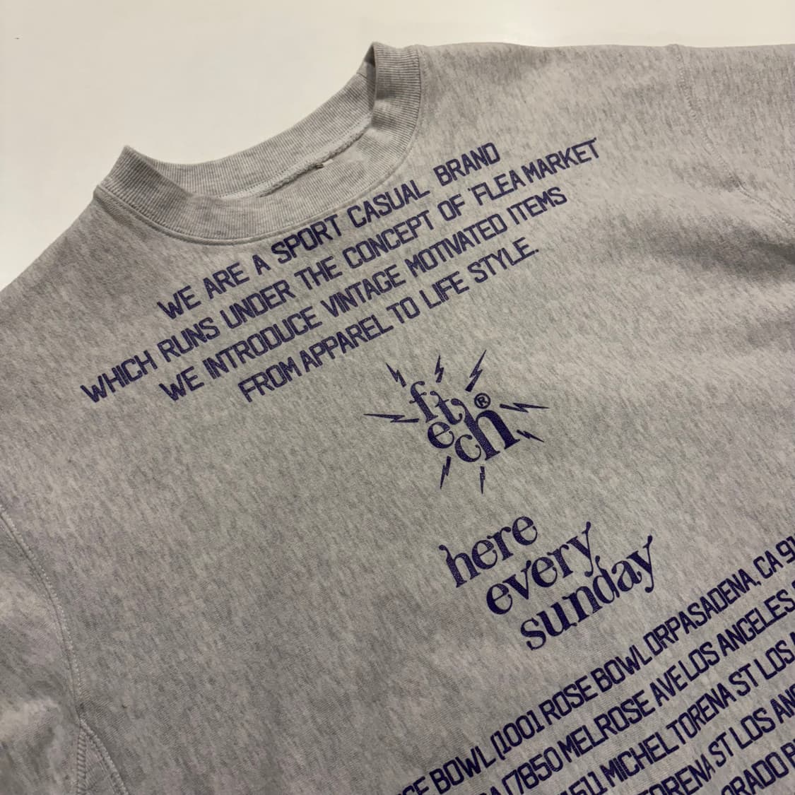 [M] fetch 페치 프린팅 맨투맨 그레이 퍼플 D168 상품이미지3