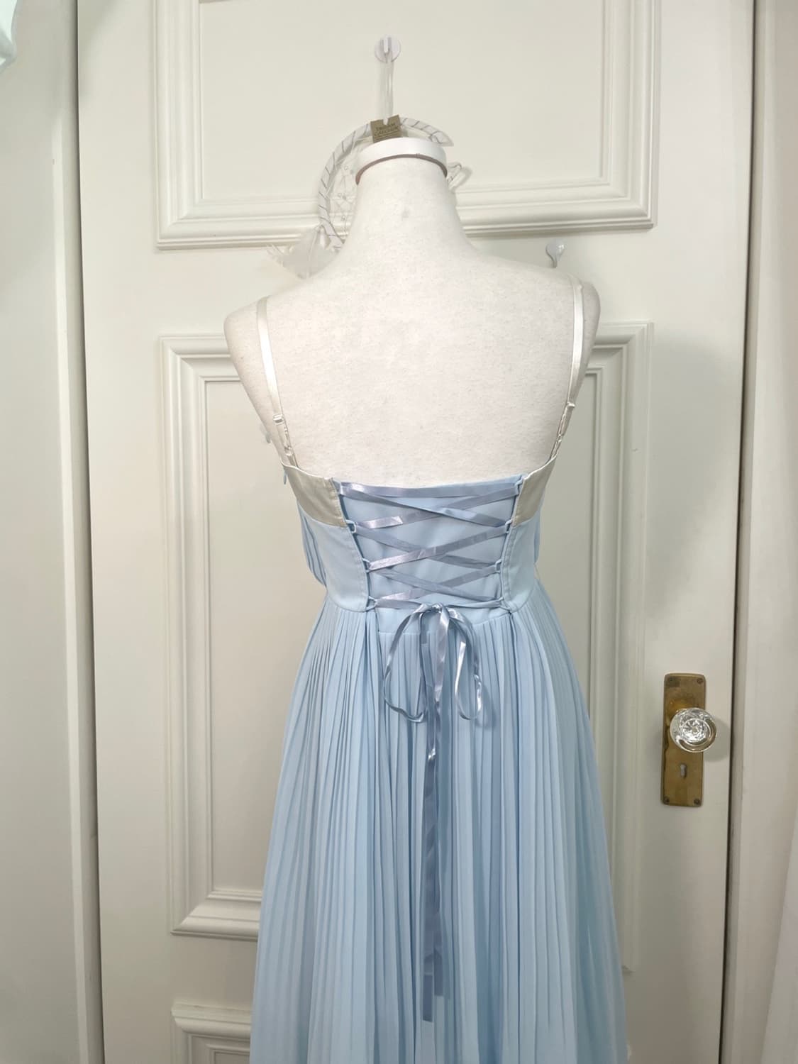 sky blue pleats satin point opc(size-7) 상품이미지4