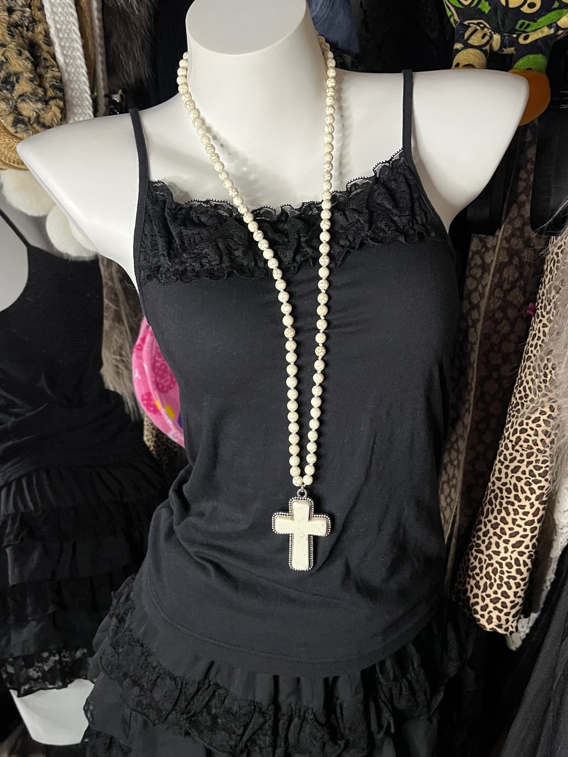 고스로리 레이스 블랙 슬리브리스 상품이미지2