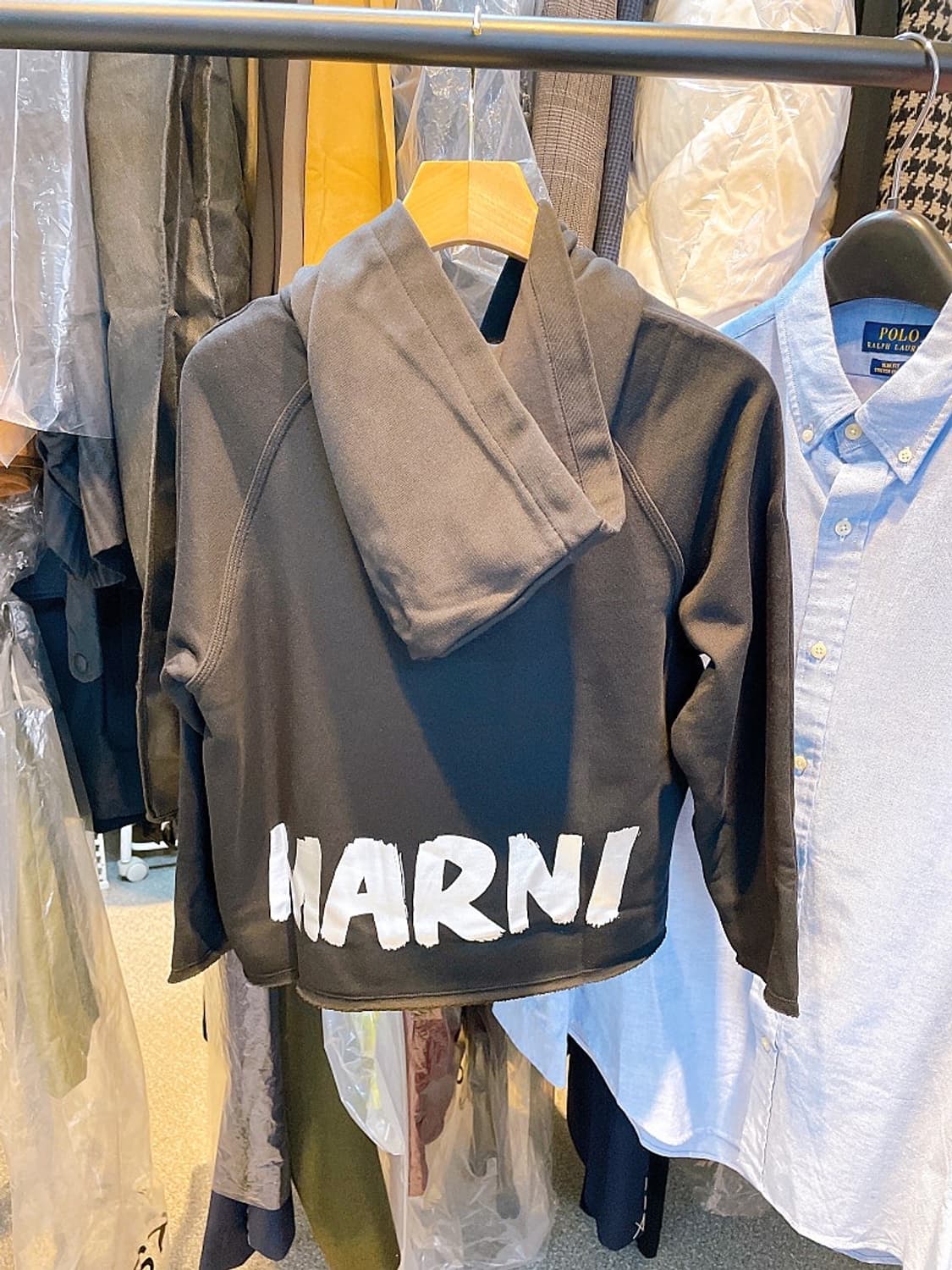 (정품/새상품) 마르니 키즈 공용 레터링 로고 후드 상품이미지3