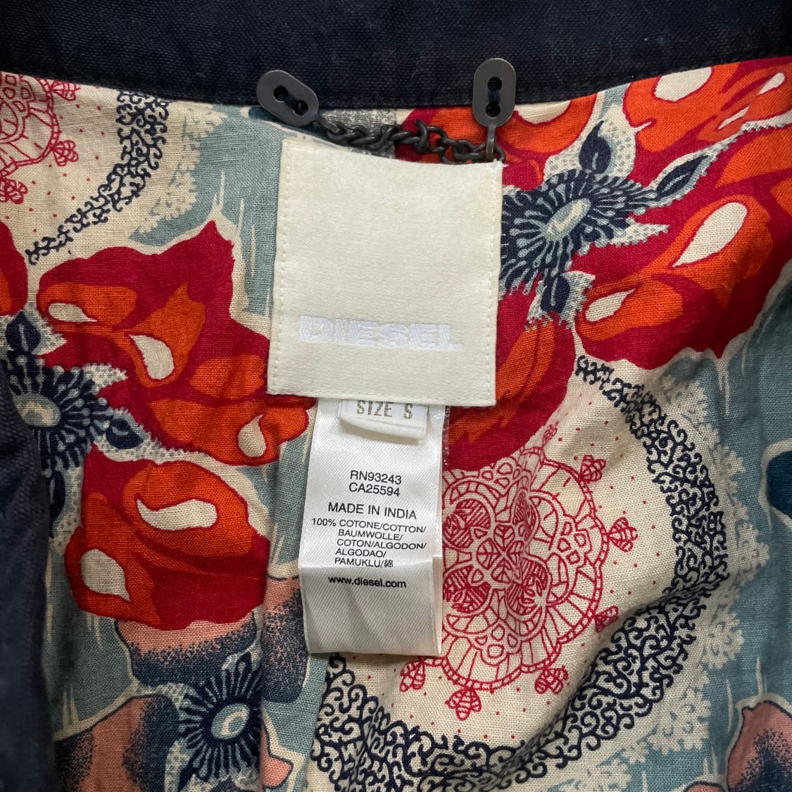 디젤 Diesel 아일렛 크롭 바이커 자켓 블랙 상품이미지7