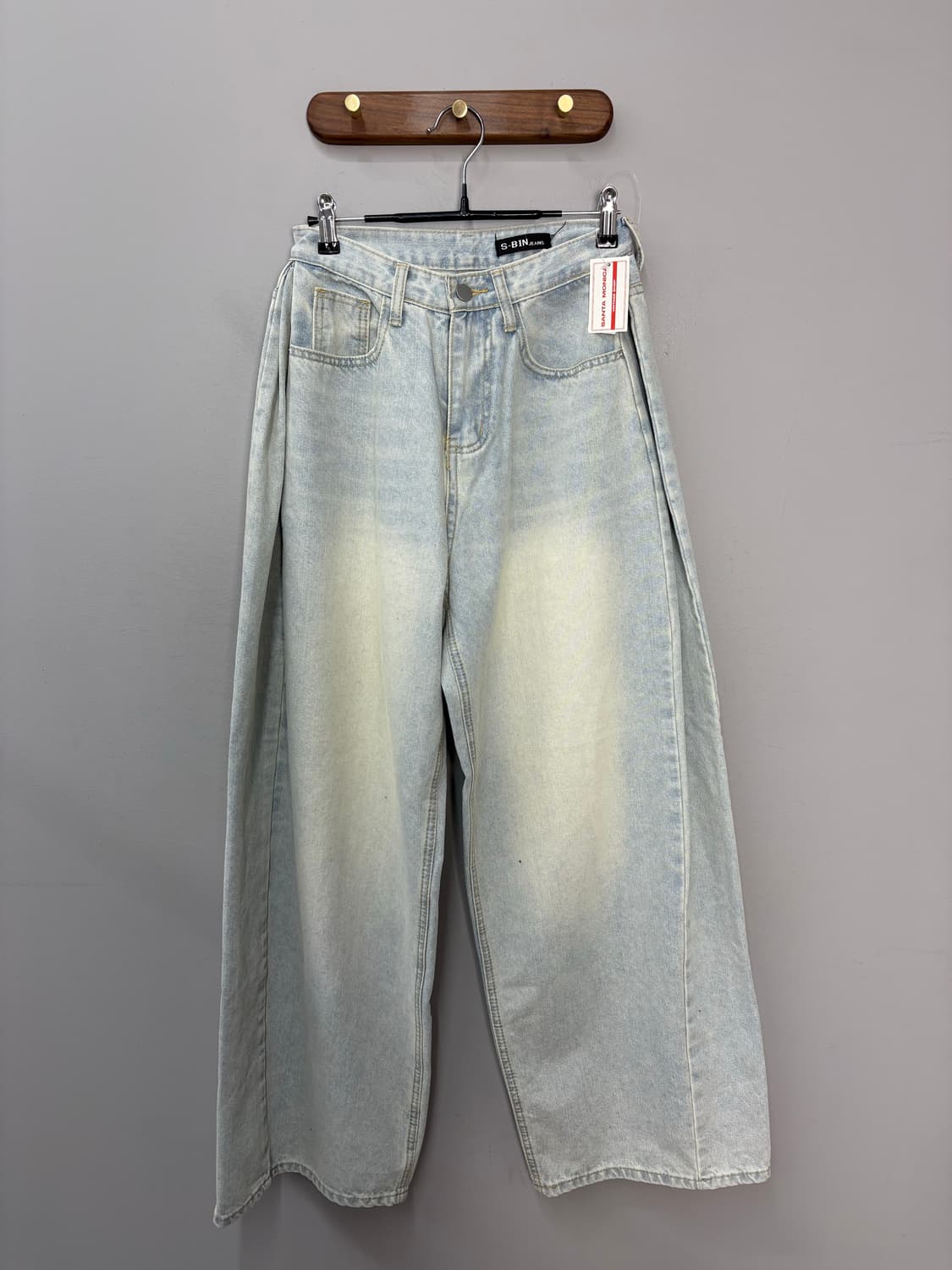 에스빈 연청 워싱 와이드 데님 팬츠 A3446 상품이미지2
