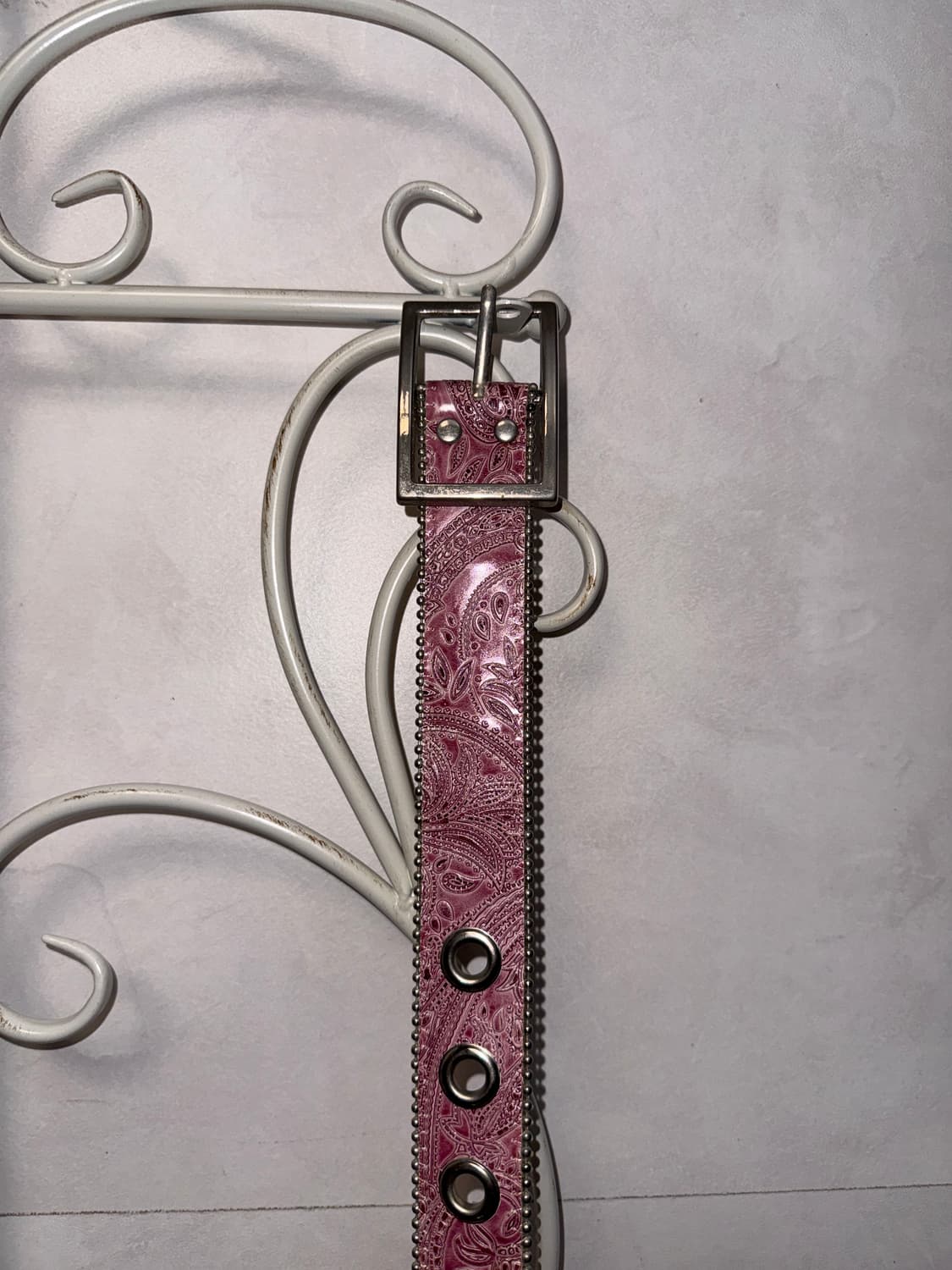 Pink ethnic paisley pattern punching 벨트 상품이미지5