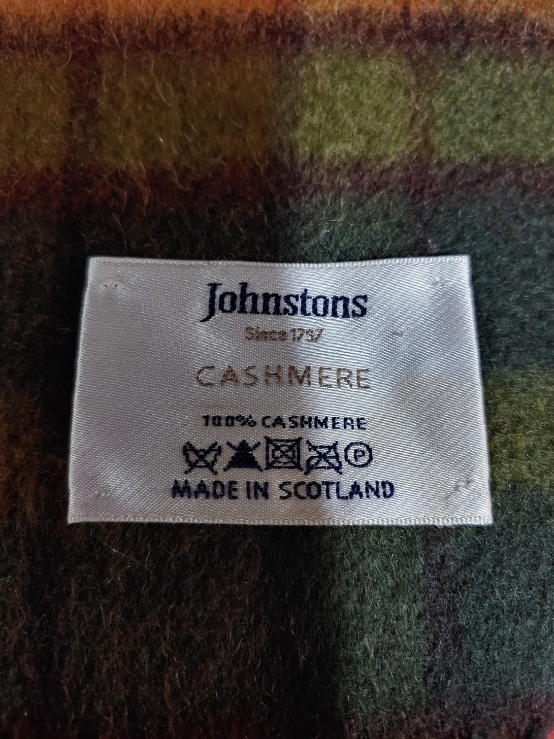 존스톤즈 캐시미어100  브라운 체크 머플러 상품이미지2