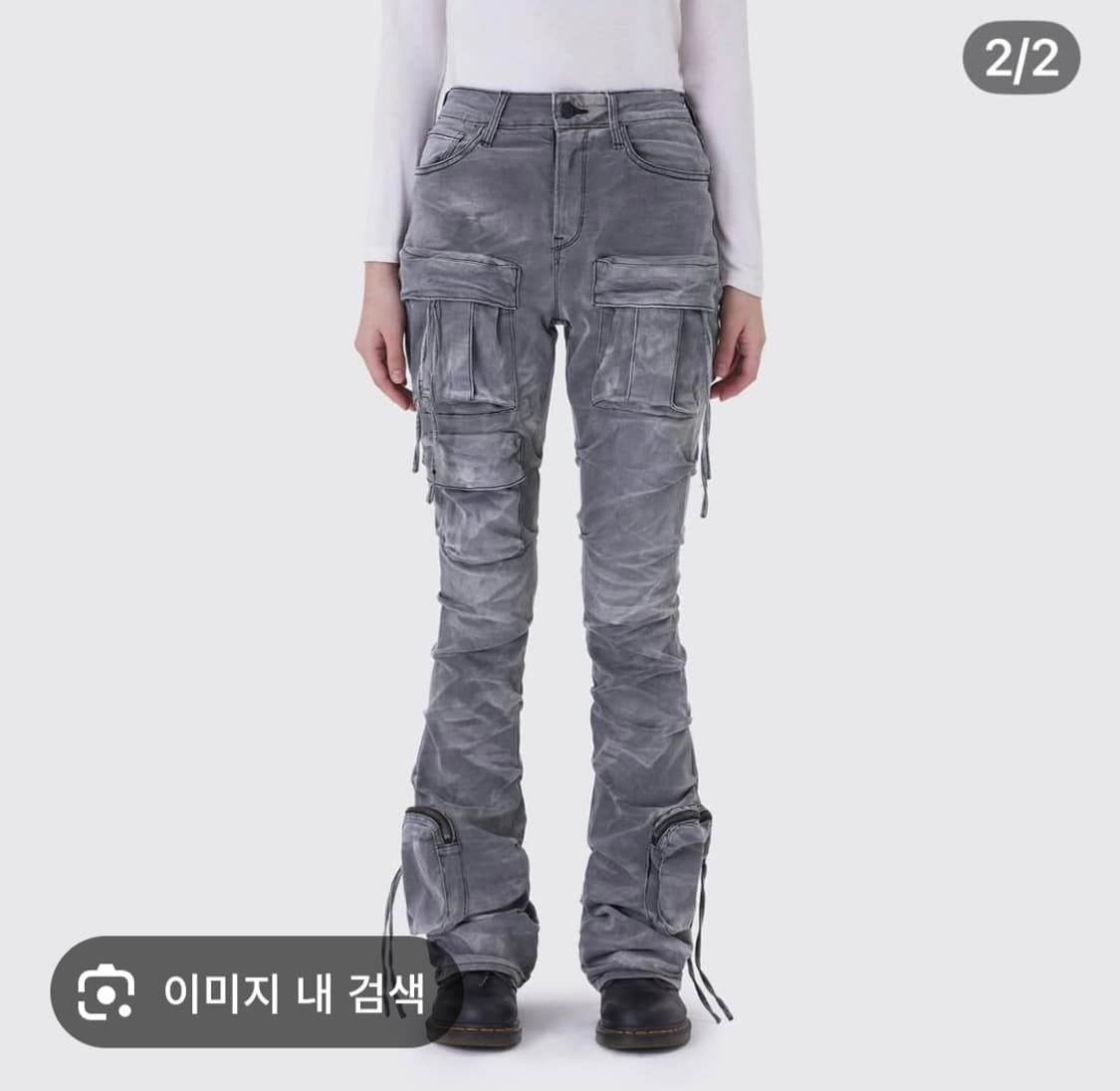 스모크 라이즈(Smoke Rise) 블랙 멀티포켓 카고 팬츠 / S사이 상품이미지3