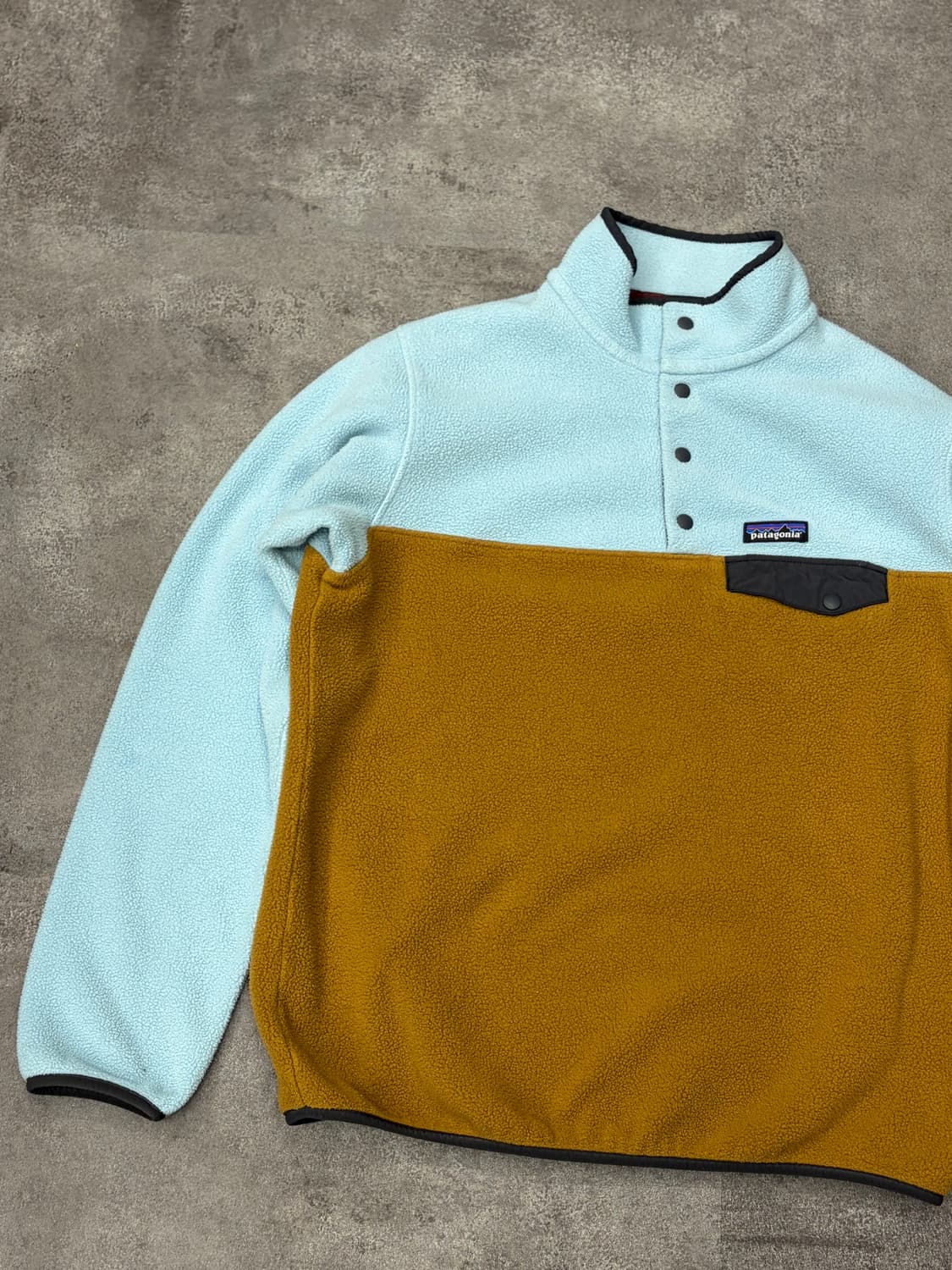 10s 파타고니아 신칠라 플리스 풀오버 블루/브라운 상품이미지4
