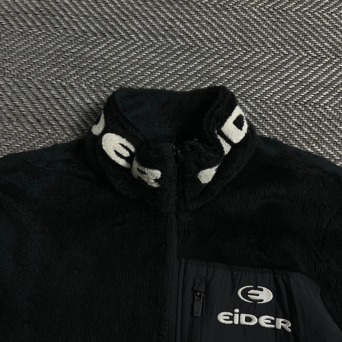 아이더 블랙 넥 로고 플리스 집업 자켓 o 4021 상품이미지6
