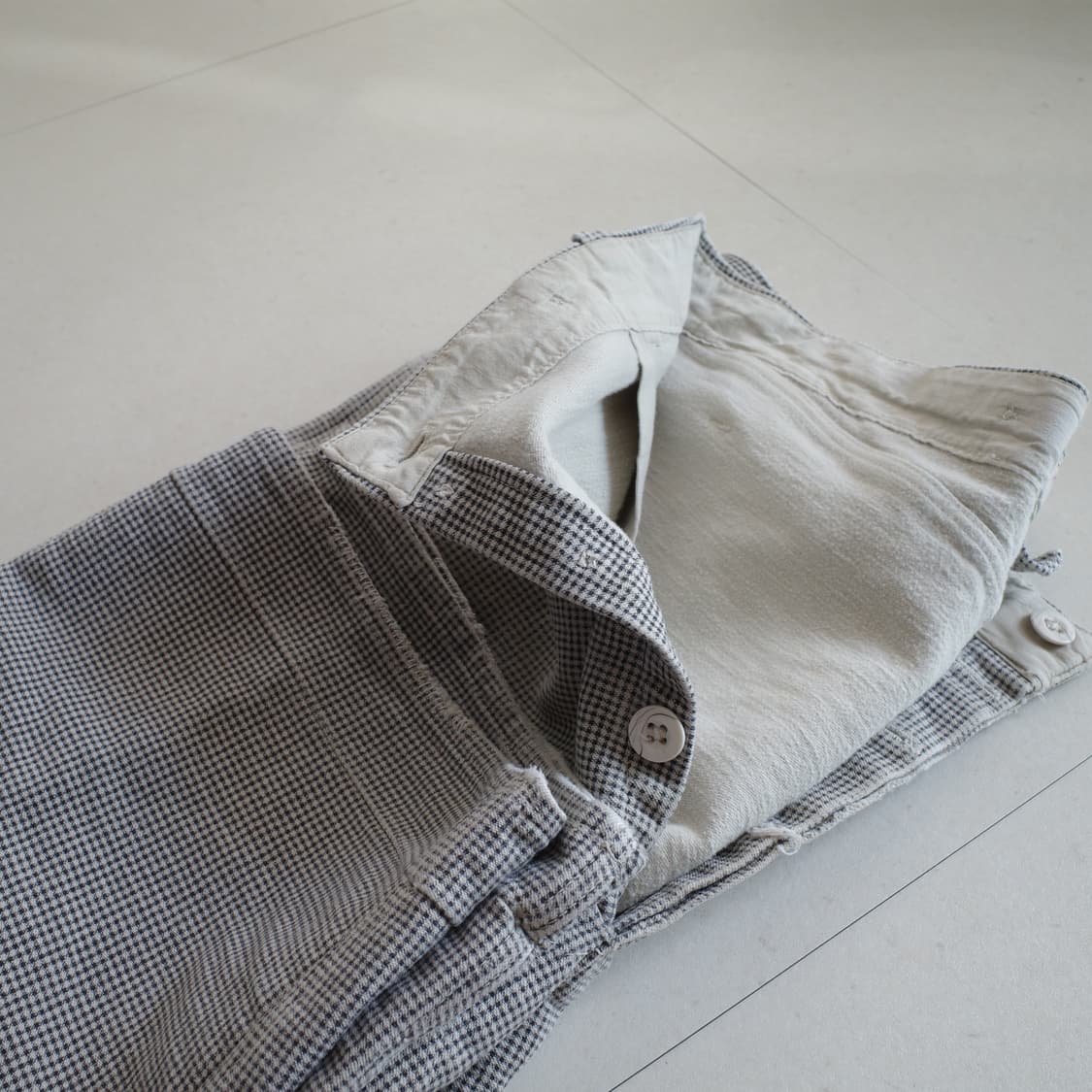 50s-60s 프렌치 헤비코튼 하운드투스 신치백 워크팬츠 상품이미지8