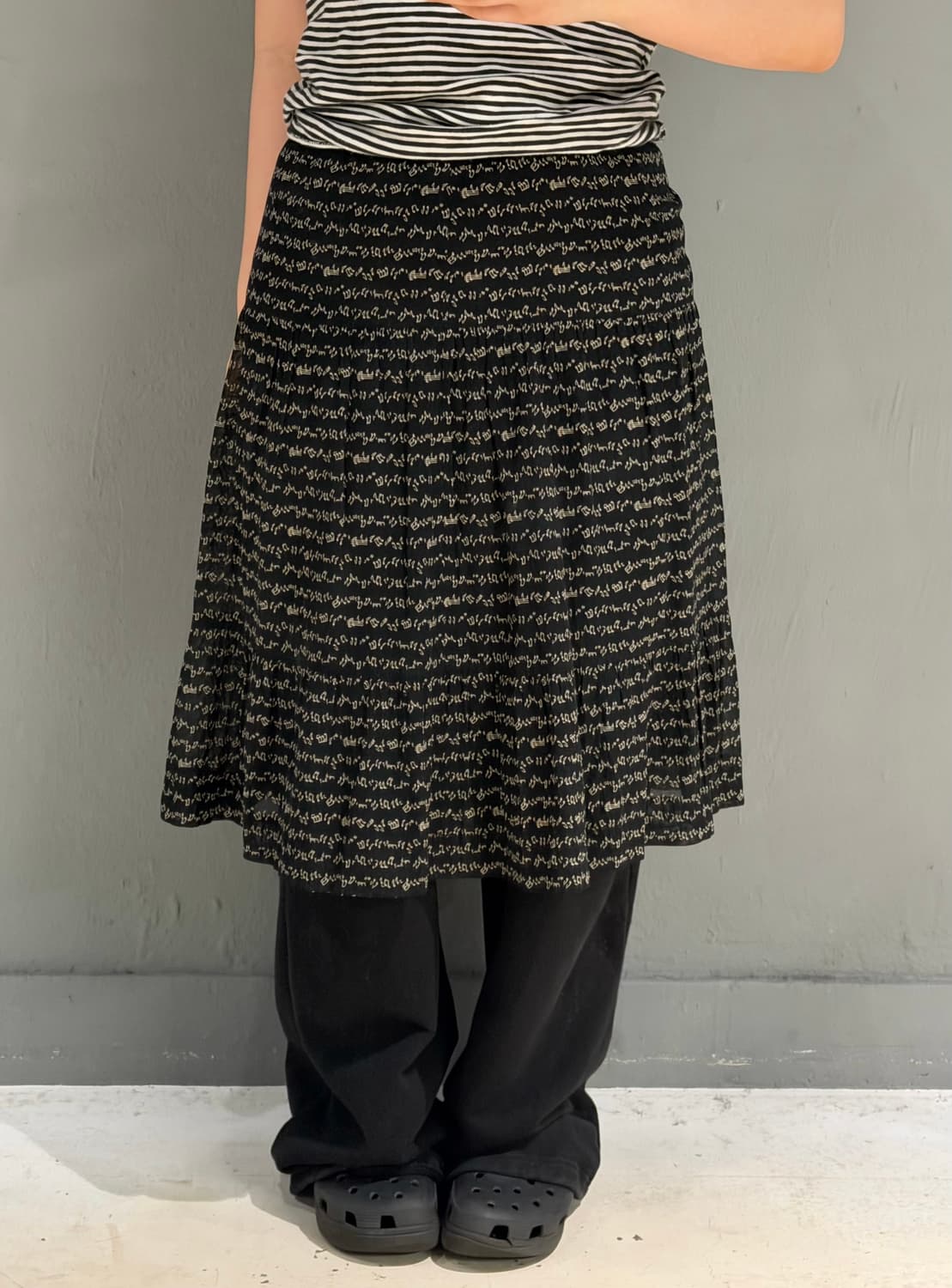 🎵🎶 pattern detail can-can skirt 상품이미지1