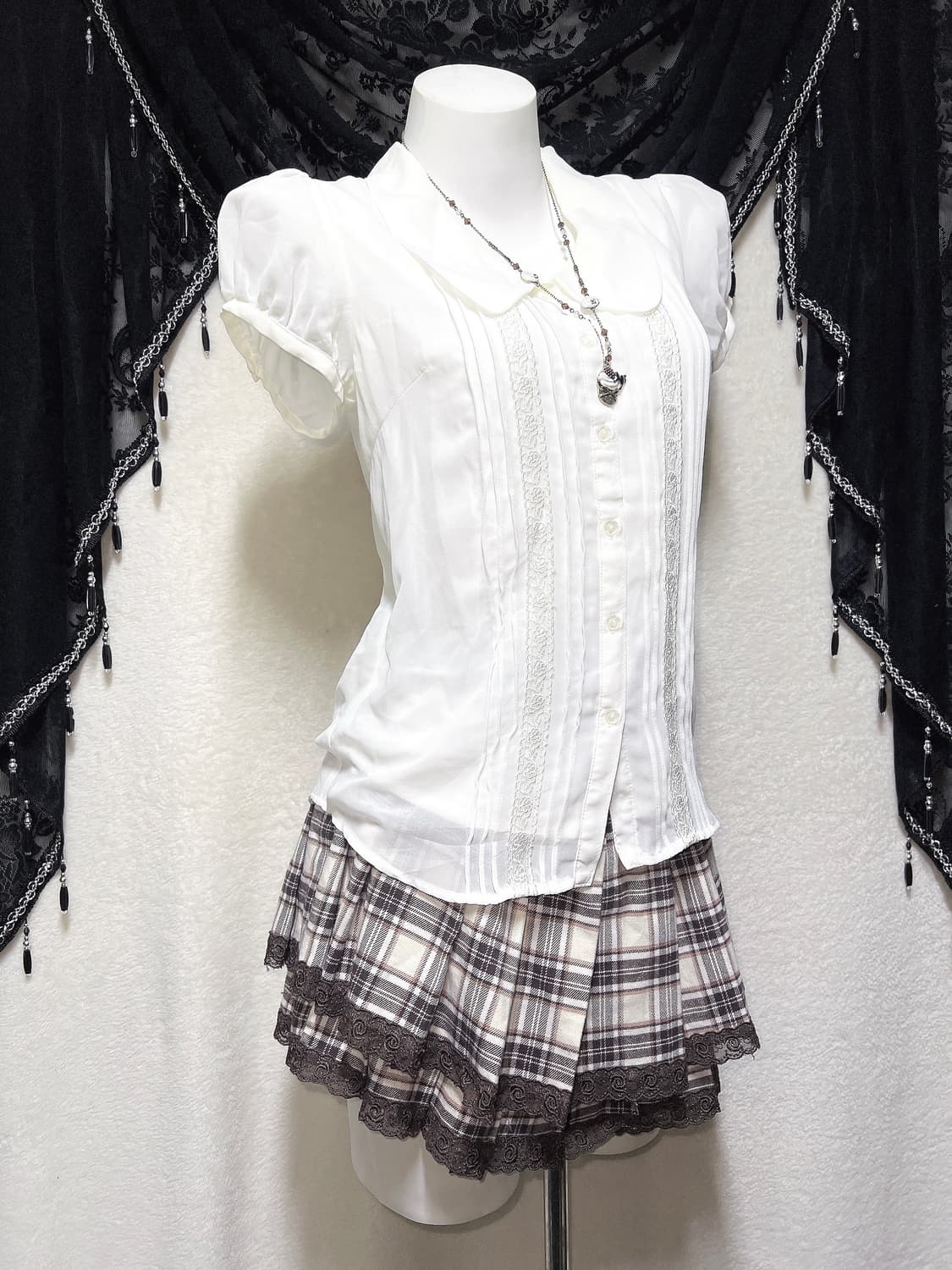 잉그니 라떼갸루 로맨틱 블라우스 로걀탑 모카브라운 블레이저 자켓 코디셋 상품이미지6