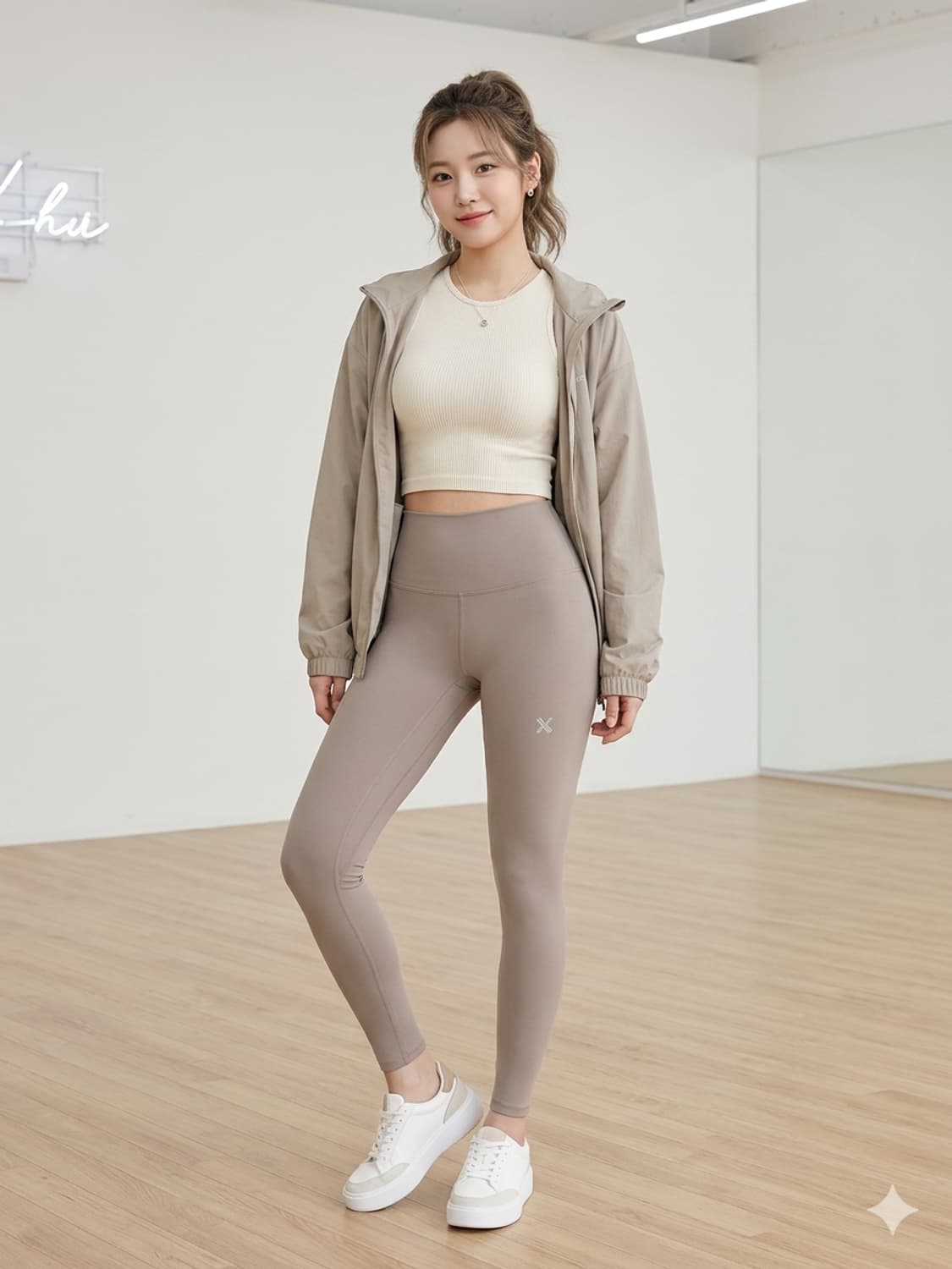 젝시믹스(XEXYMIX) 애쉬 그레이 하이웨스트 레깅스 상품이미지1