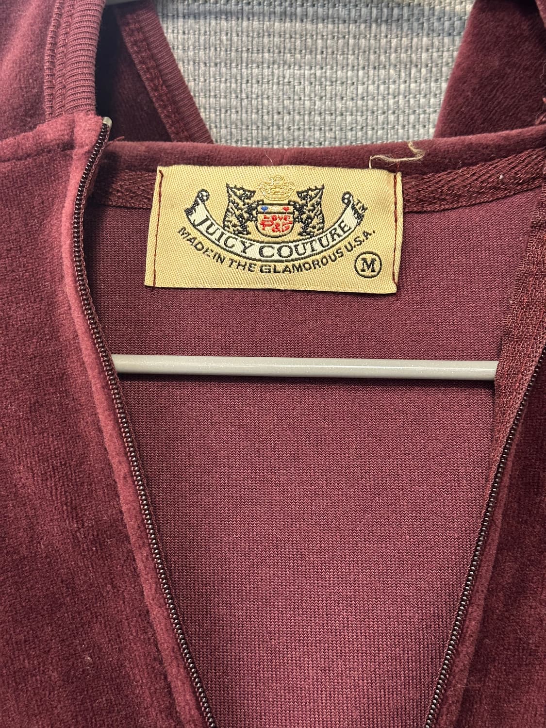 쥬시꾸뛰르 Juicy Couture 버건디 벨루어 집업 후디 상품이미지3