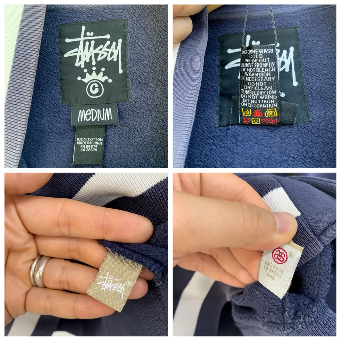 스투시 09F/W 월드 투어 네이비 바시티 자켓 상품이미지10