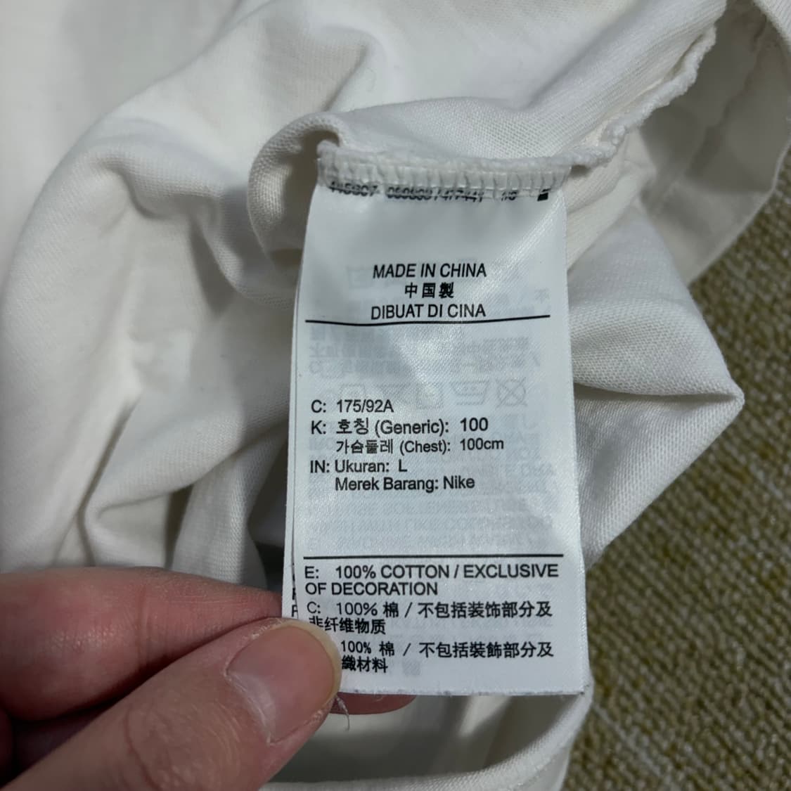 나이키 NOCTA 화이트 반팔(L) 상품이미지6