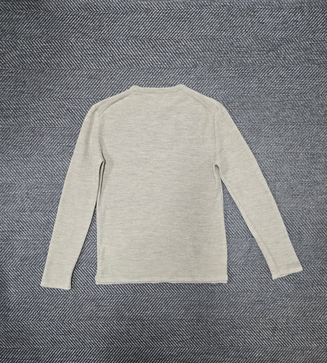 시리즈 이태리 트위드 라운드 니트 베이지 모100%니트티 상품이미지3