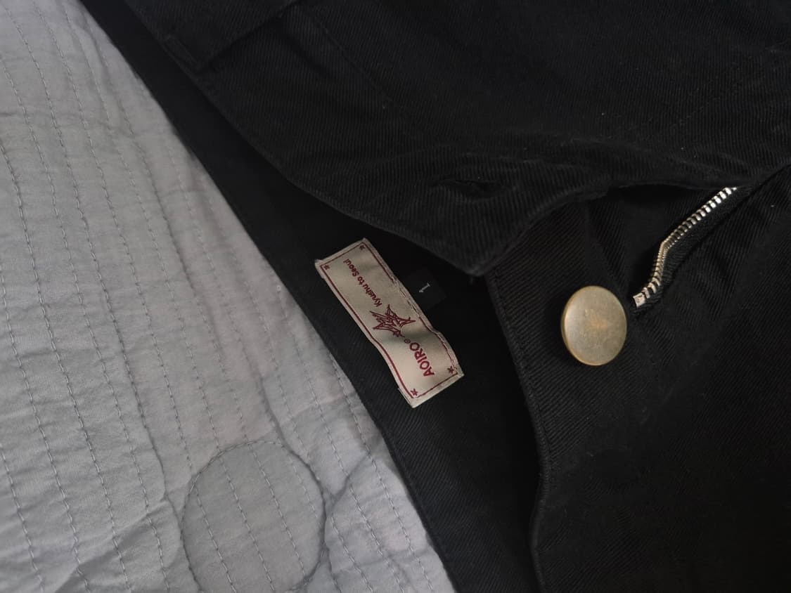 아오이로 페이크 스터드 커티드 더블니 팬츠 상품이미지8