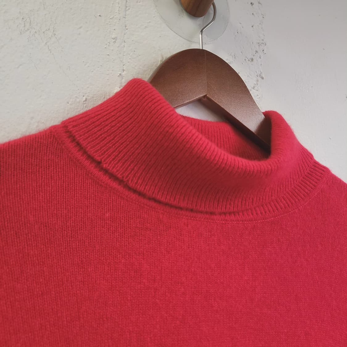 Cashmere 레드 목폴라 캐시100 니트 L 상품이미지10